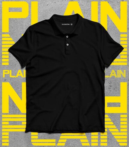 Black Pique Polo by DoubleR.